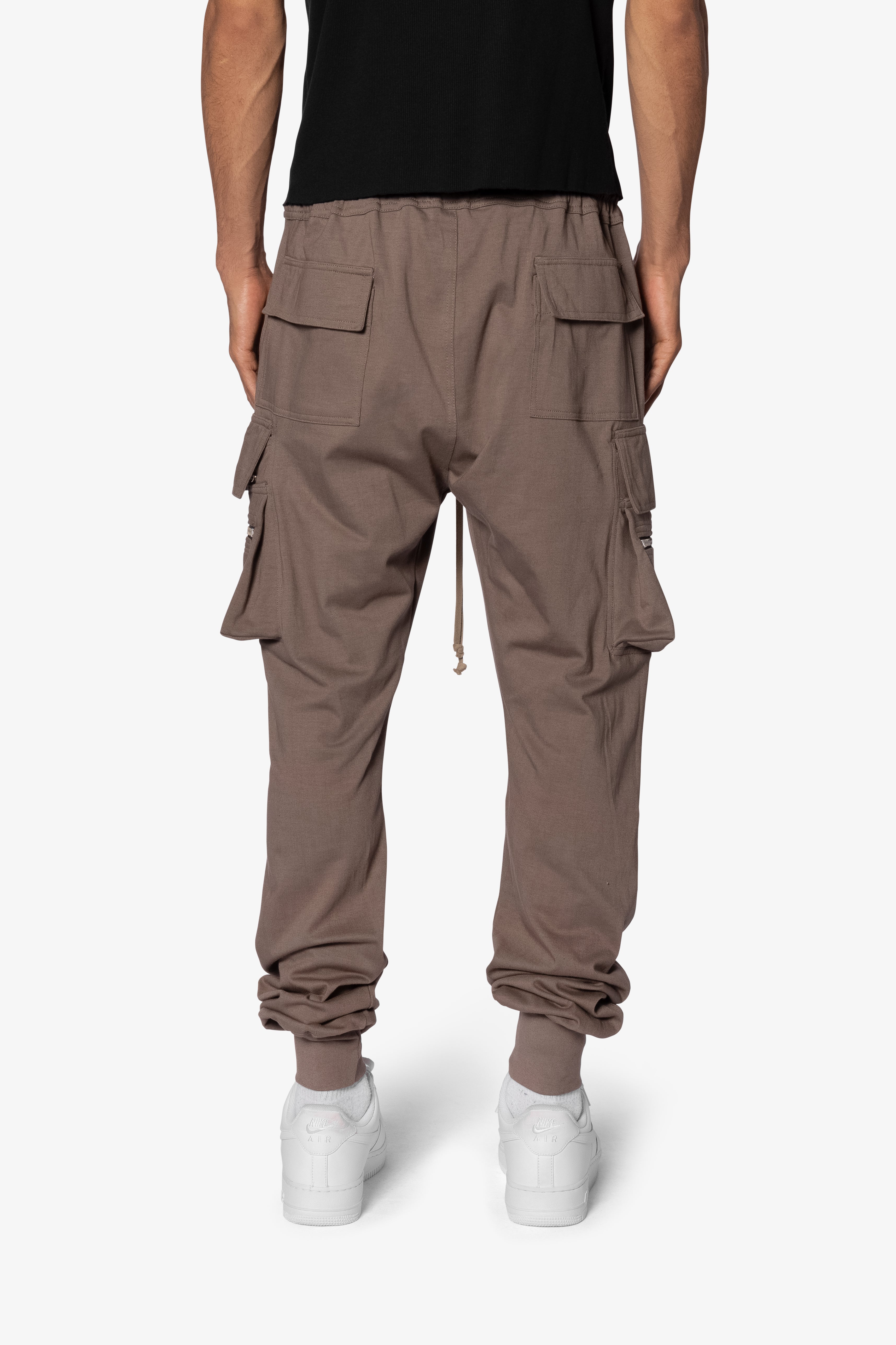 Jersey Cargo Pocket Sweatpants - Tan