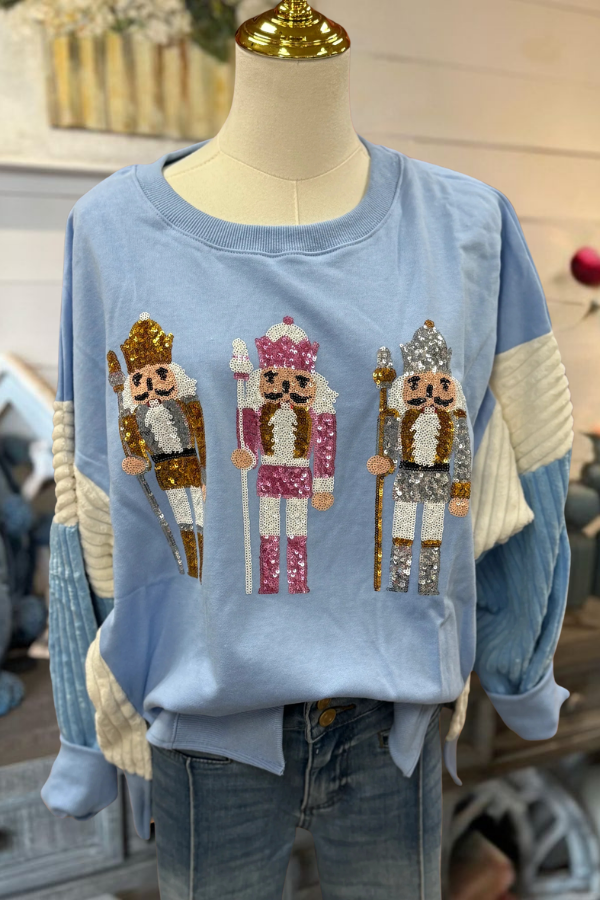 Nutcracker Sequined Patchwork Sweatshirt