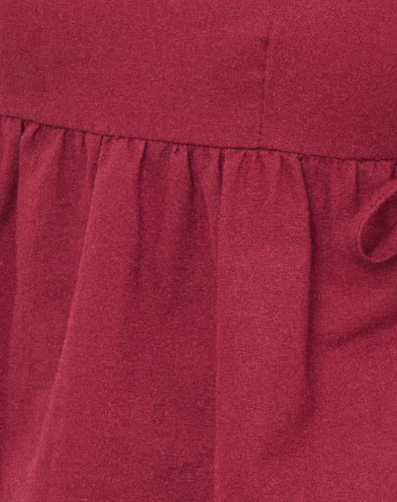 Palsi Tie Side Top in Burgundy