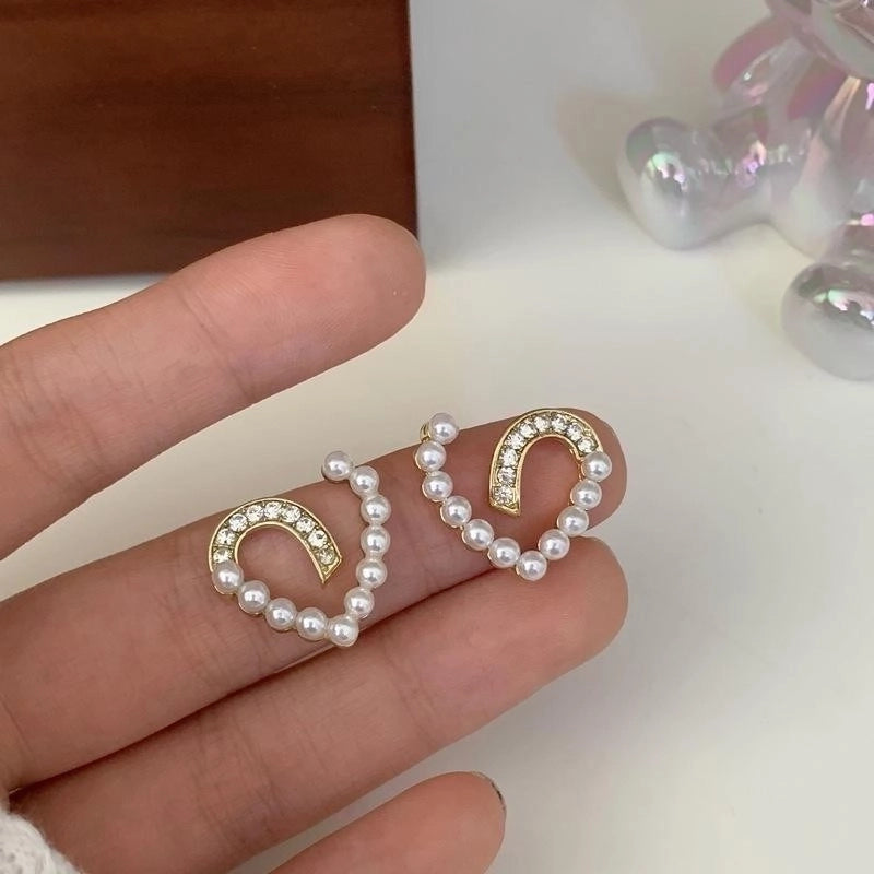 Fashion Geometric Alloy Plating Artificial Pearls Women's Earrings 1 Pair