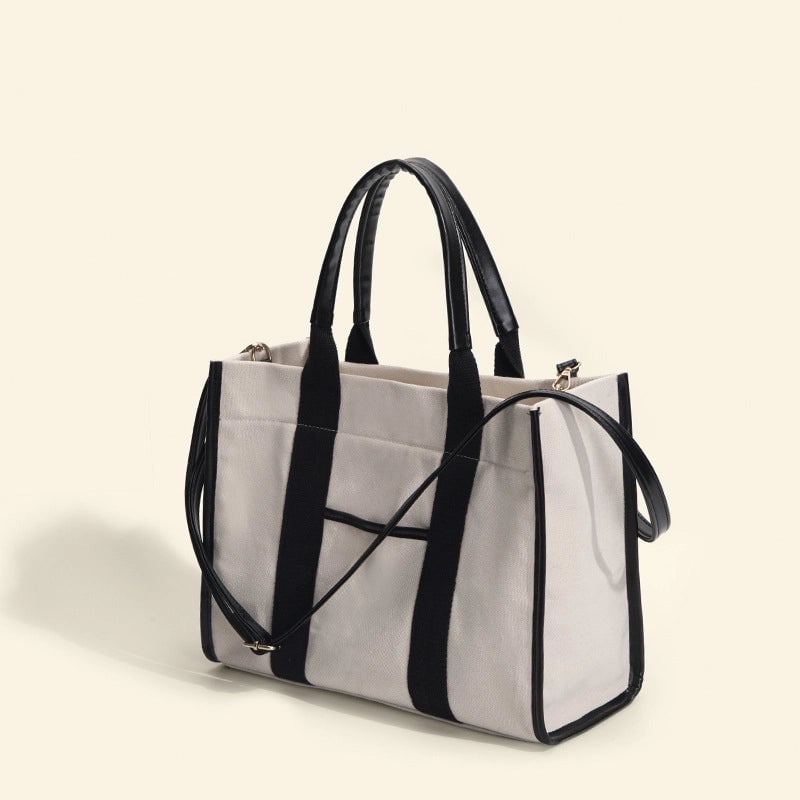 Women's Large All Seasons Canvas Color Block Streetwear Square Zipper Handbag