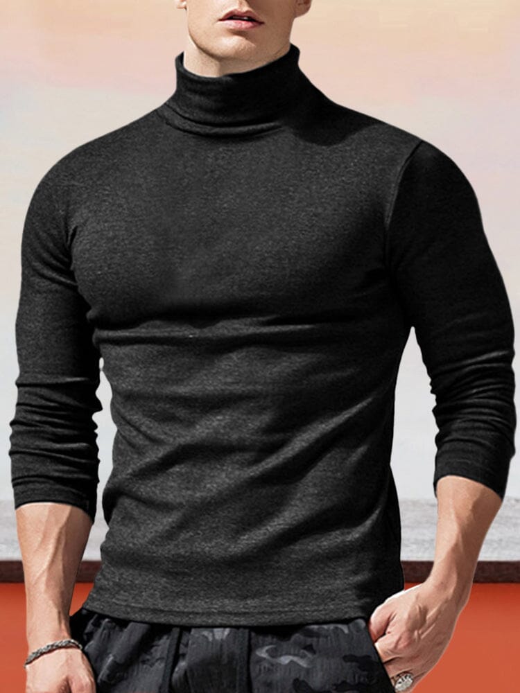 Classic Slim Fit Turtleneck Basic Top