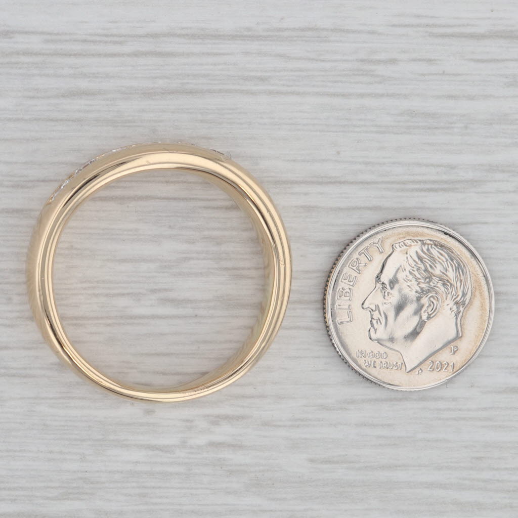 1ctw Diamond Men's Wedding Band 14k Yellow Gold Size 12.5 Ring