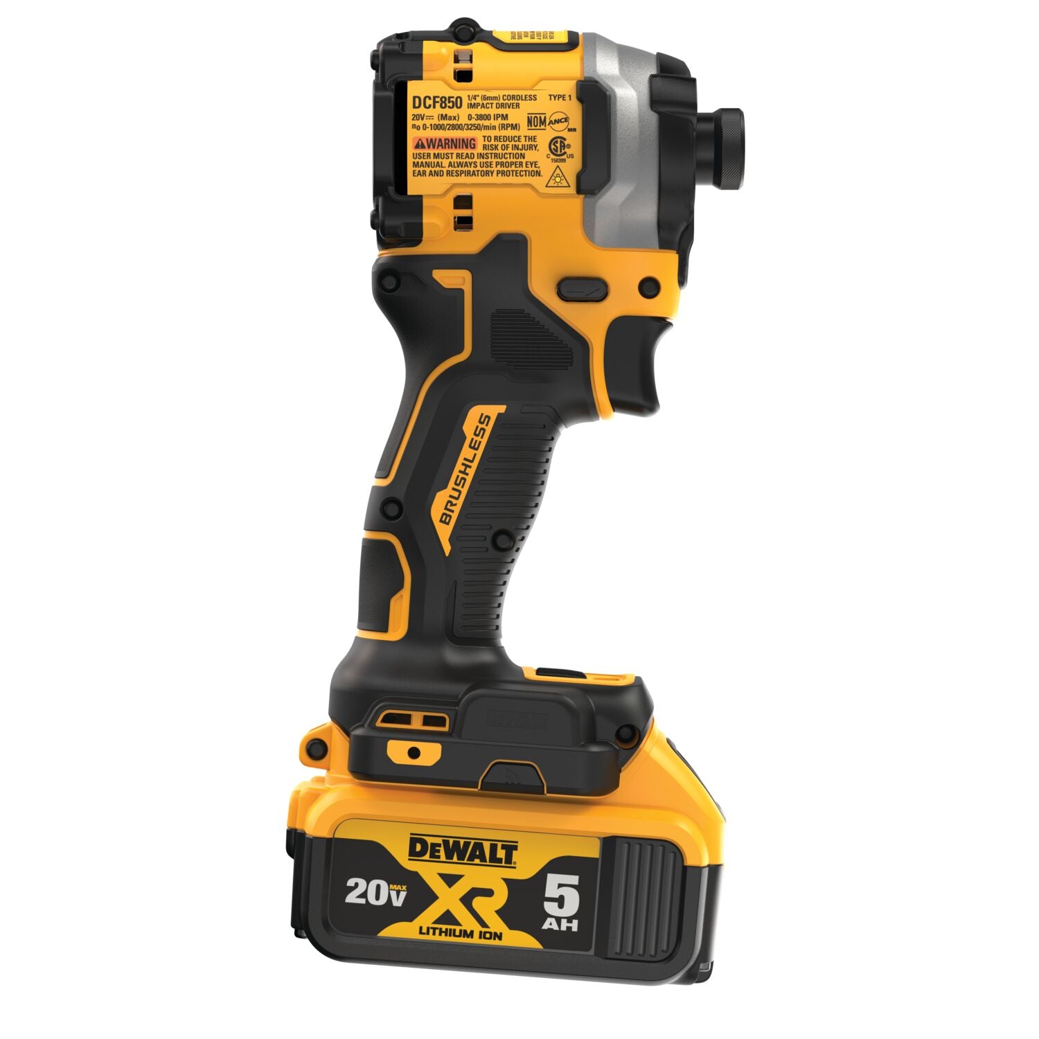 DeWalt DCF850P1 ATOMIC 20V MAX* 1/4 in. Brushless Cordless 3-Speed Impact Driver Kit (1 Battery)
