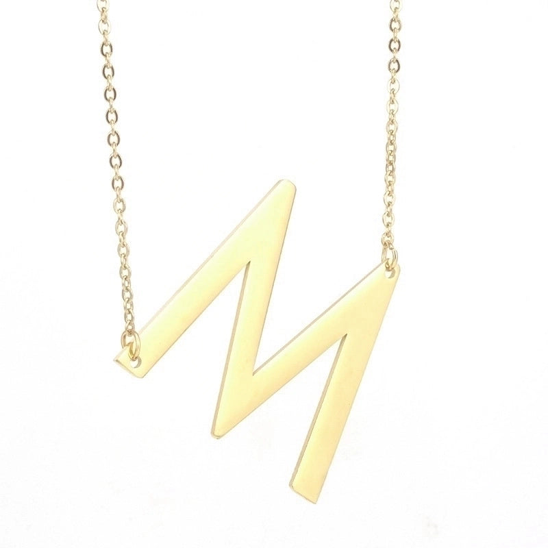 Fashion Letter 304 Stainless Steel 18K Gold Plated Plating Stainless Steel Necklaces