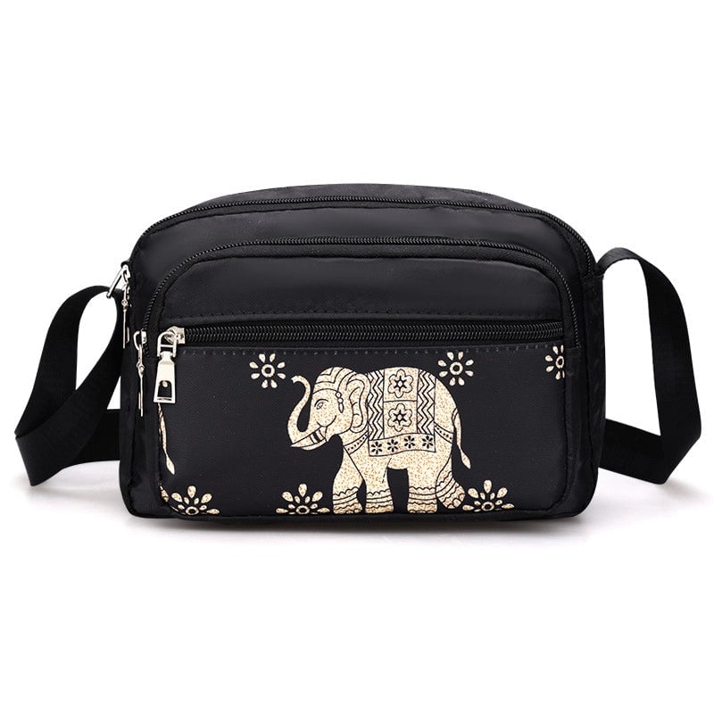 Women's Nylon Printing Streetwear Square Zipper Crossbody Bag