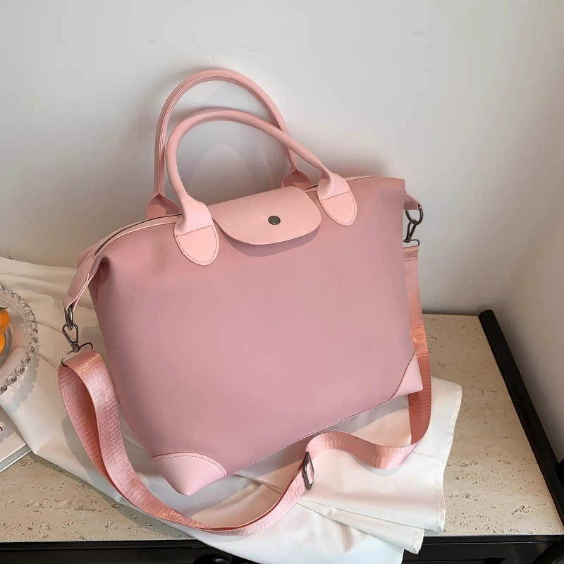 Women's Large Pu Leather Solid Color Basic Classic Style Square Zipper Travel Bag
