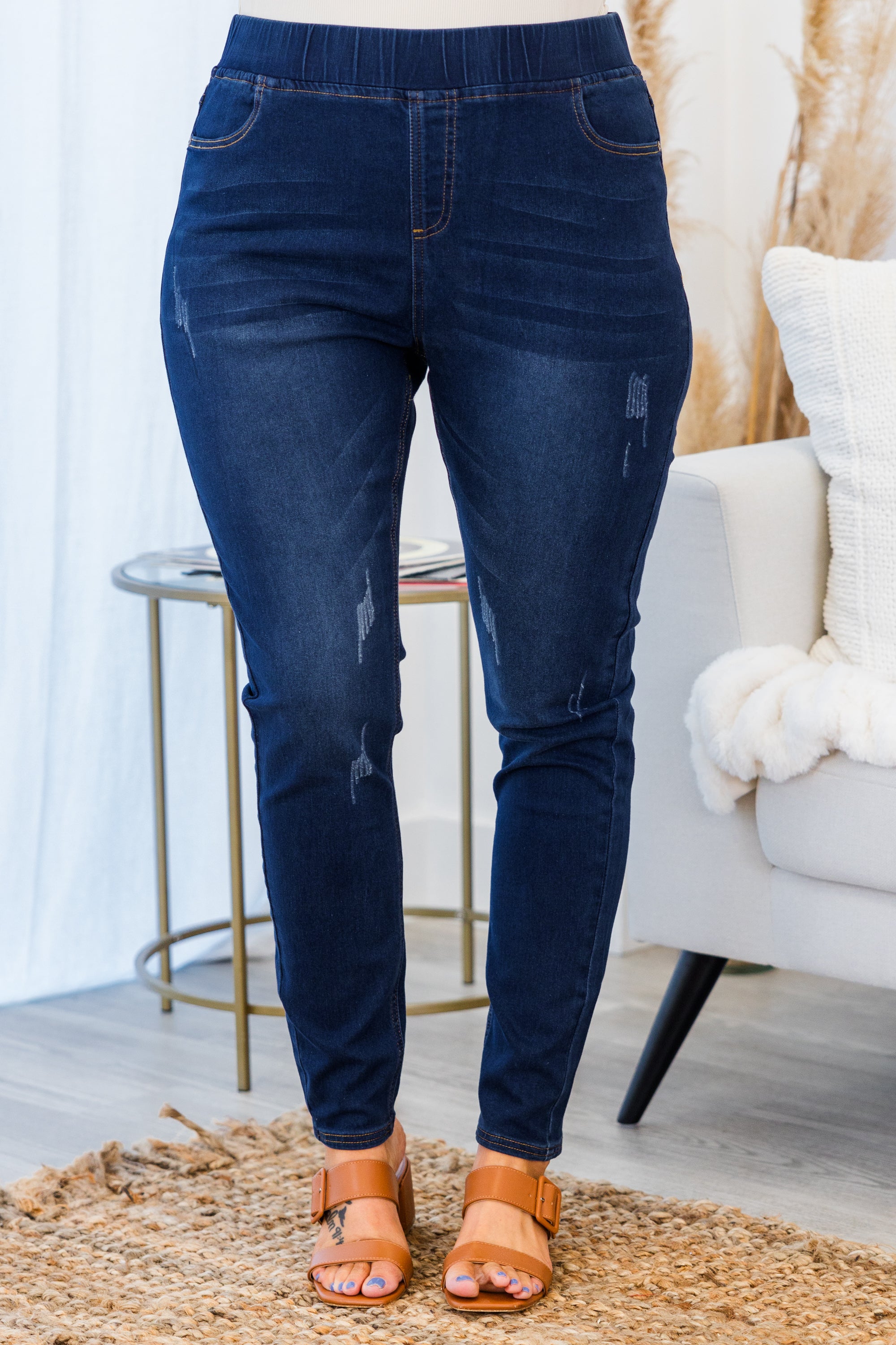 All The Answers Jeggings. Dark Wash