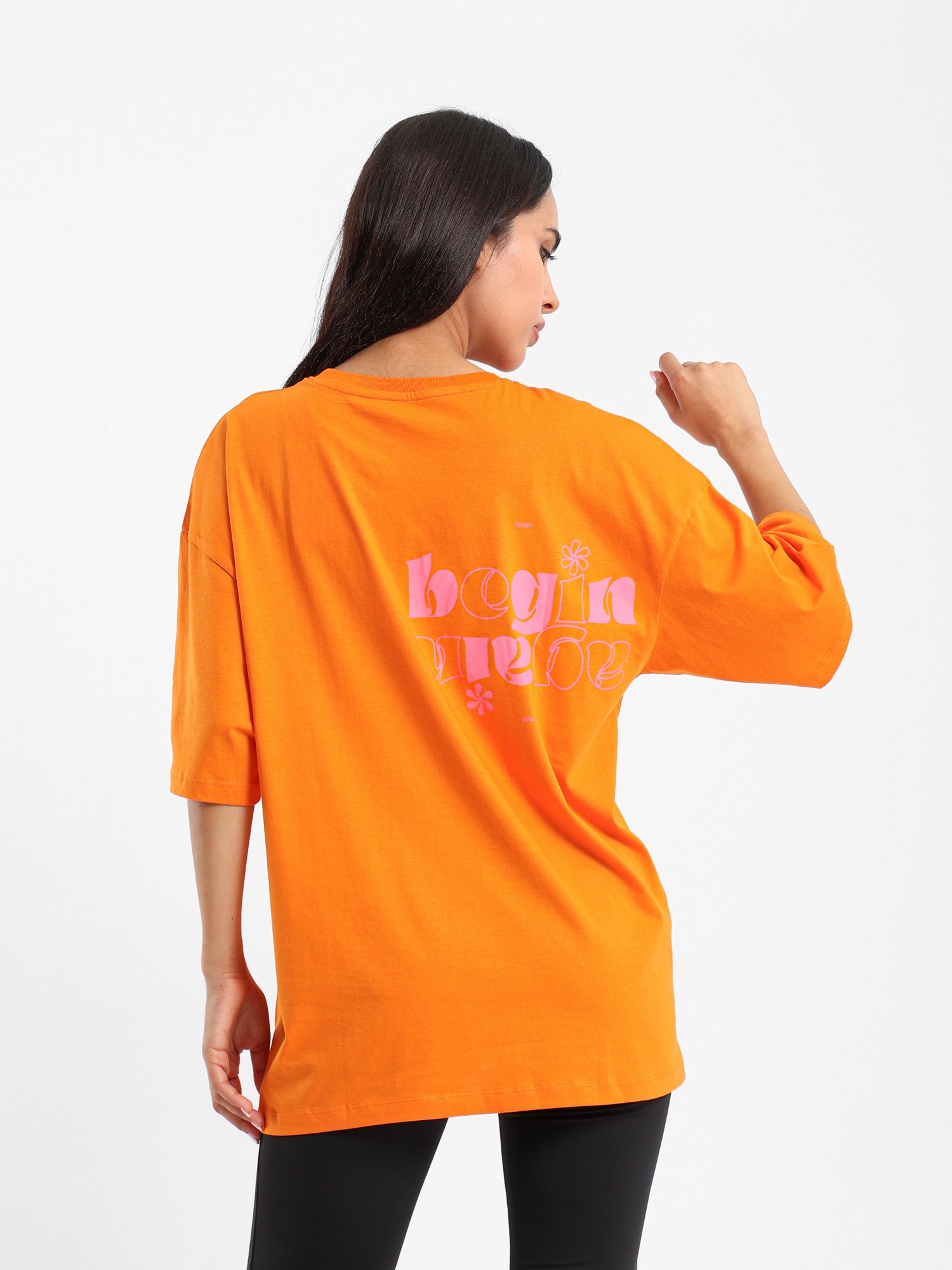 Begin Again Printed Oversized Tee