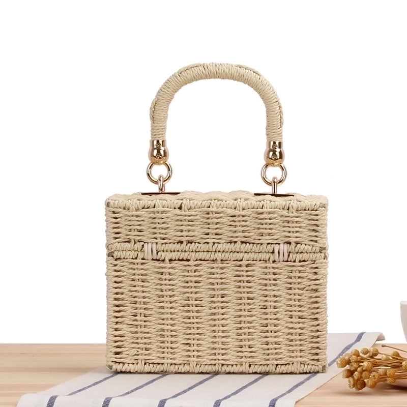 Women's Small Spring&summer Straw Basic Straw Bag