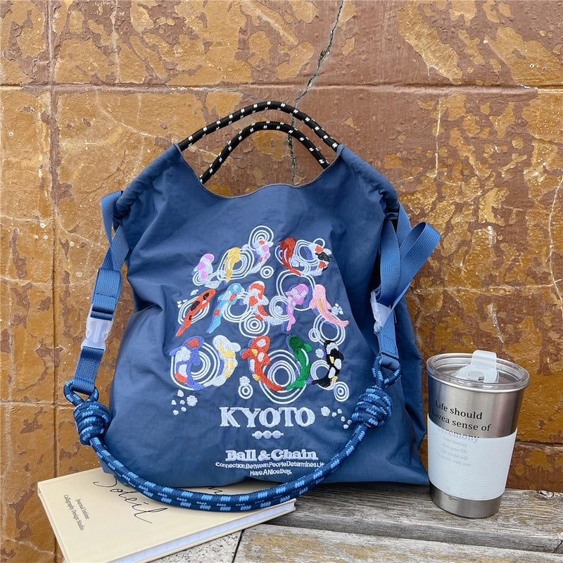 Women's Medium Polyester Animal Plant Streetwear Square Open Shopping Bags
