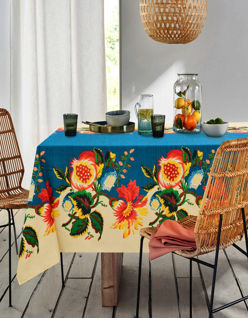 6 & 8 Seater Digital Printed Table Cover(3836)-TB14