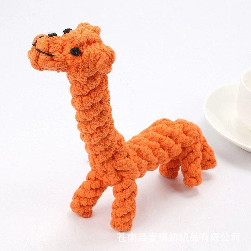 Cute Woven Animal Cotton Rope Molar Cat And Dog Toys