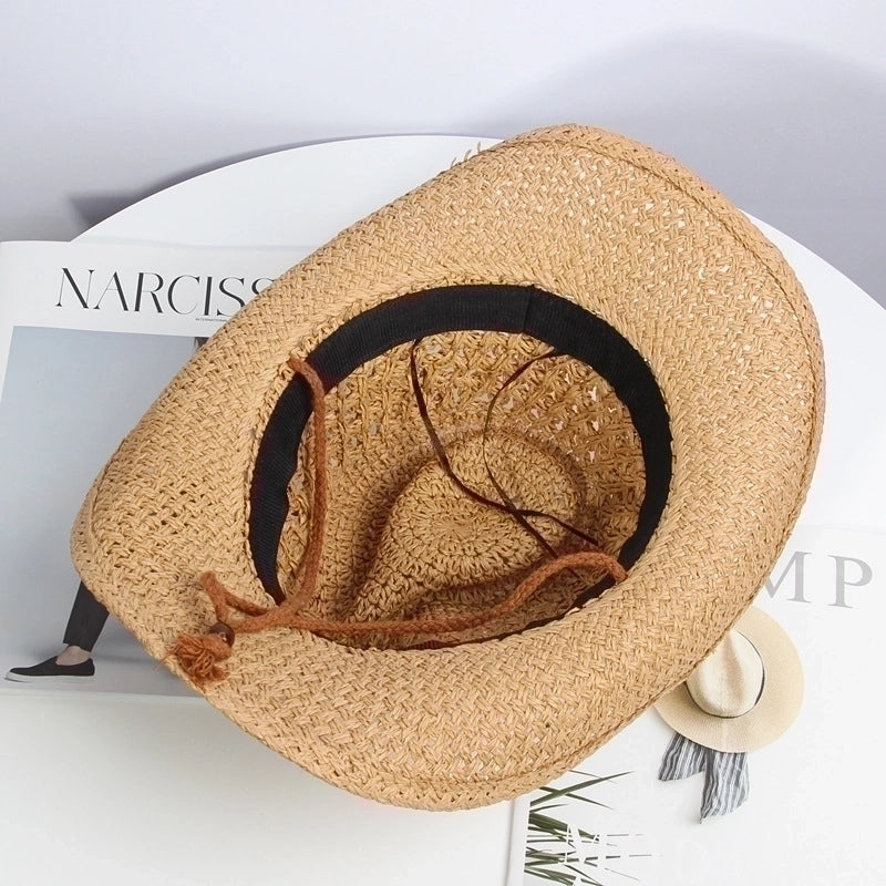 Unisex Retro Solid Color Straw Hat