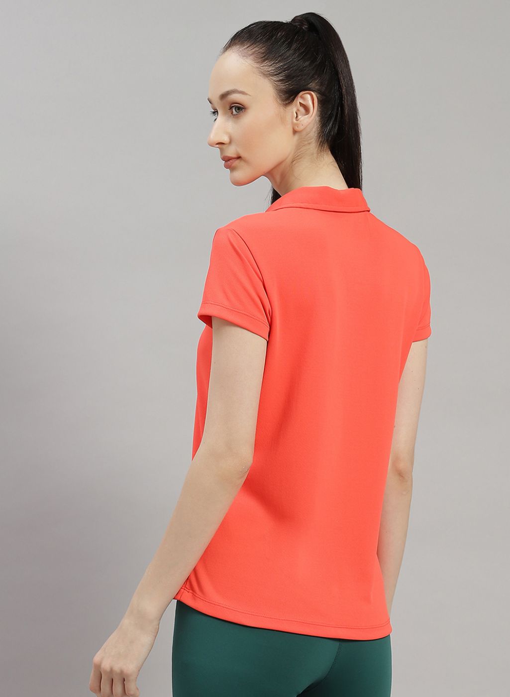 Women Orange Solid T-Shirt