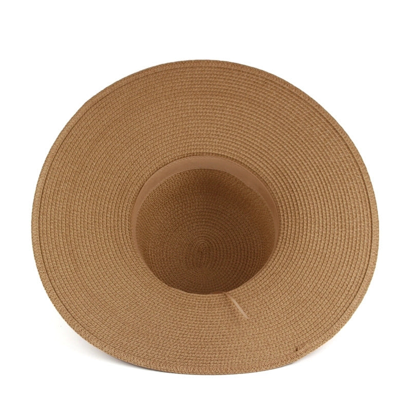 Women's Korean Style Solid Color Big Eaves Straw Hat