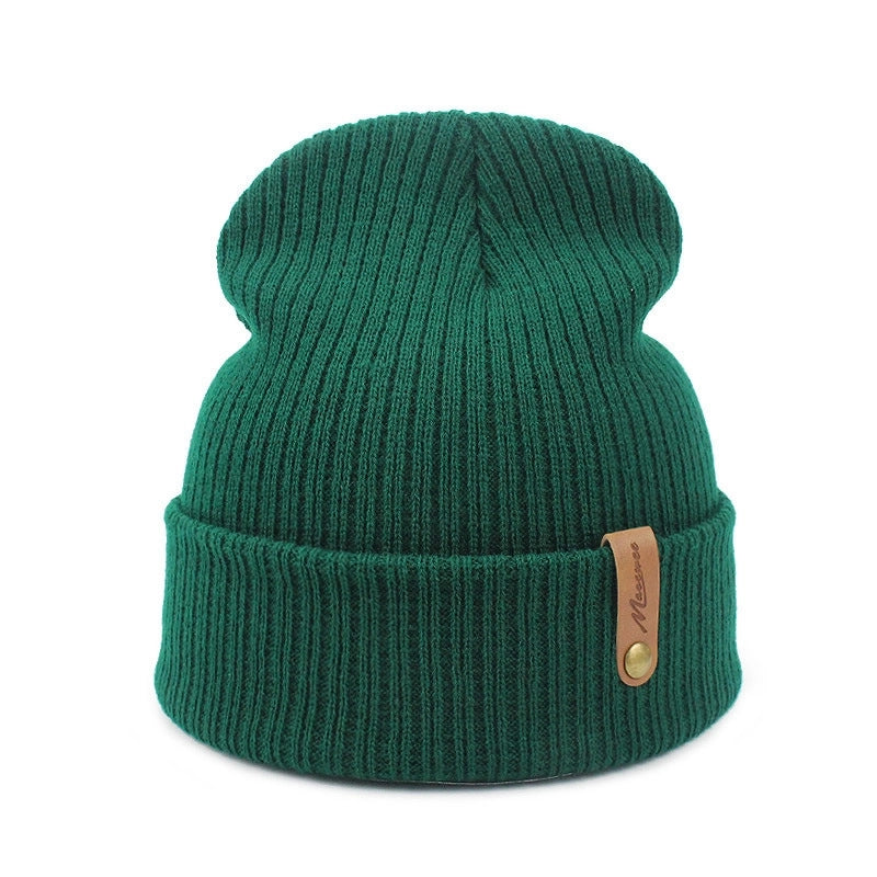 Hat Men's And Women's Autumn And Winter Knitted Wool Brimless Hat Pullover Hat Warm Fashion Adult Hat Hat