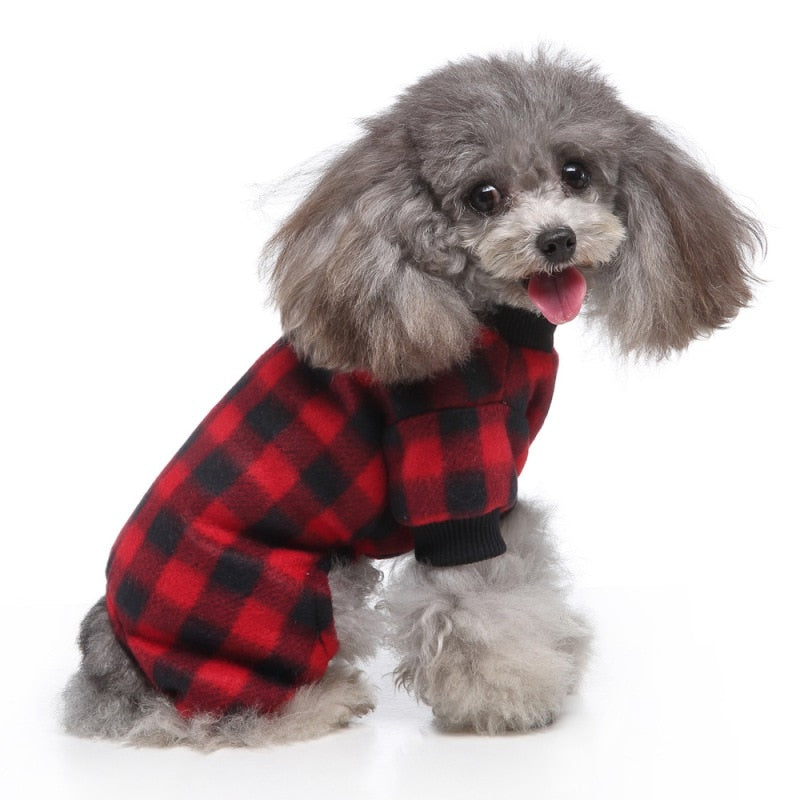 Warm Printed Dog Cat Jumpsuits Pajamas