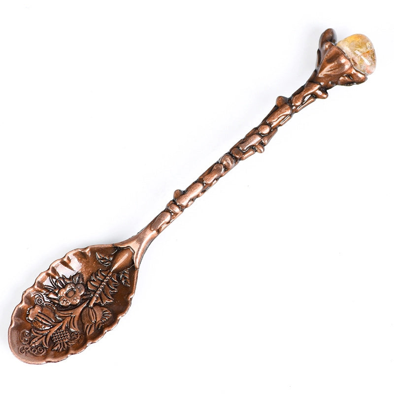 2 Pieces Elegant Lady Minimalist Geometric Crystal Spoon