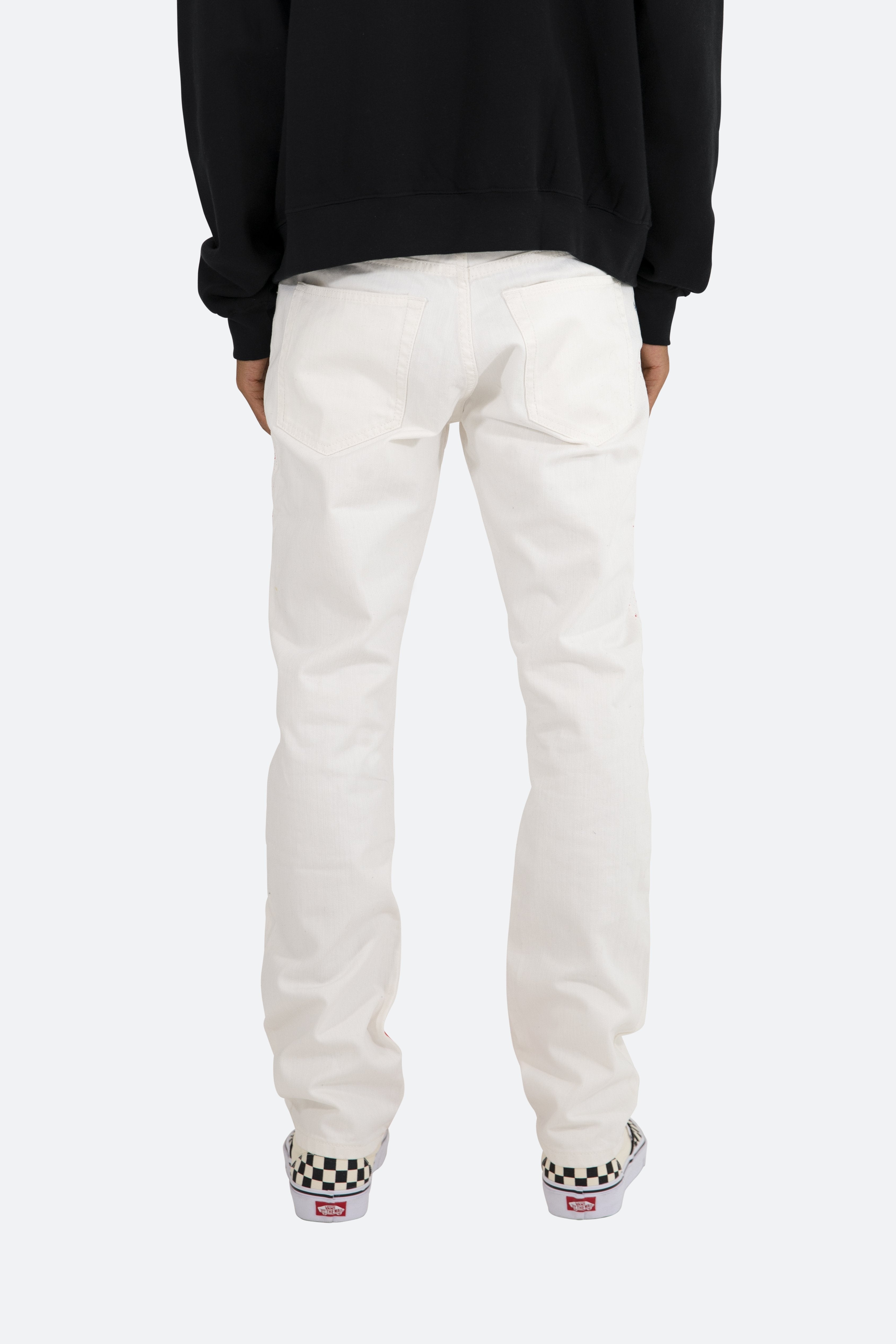 D402 Handy Work Straight Denim - White