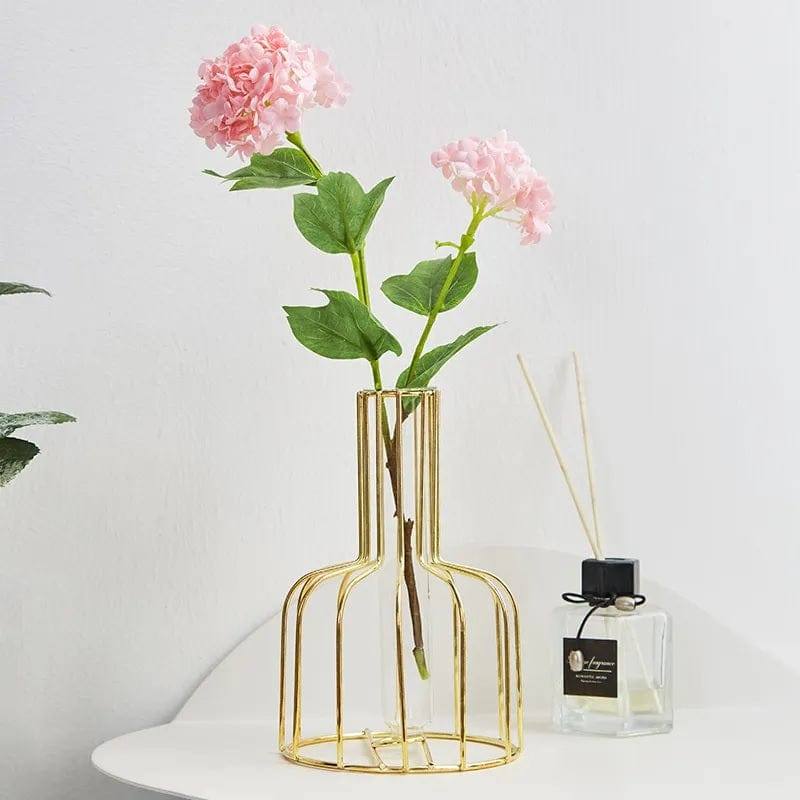 Bud Metal Test Tube Vase Medium - Gold