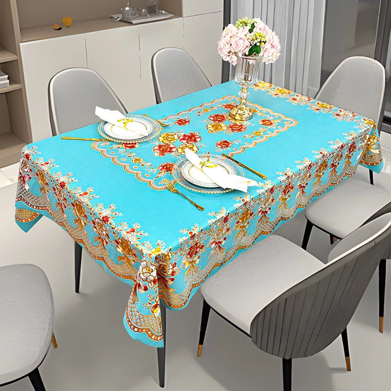 Elegant Classic Style Geometric Flower PVC Tablecloths Artificial Decorations
