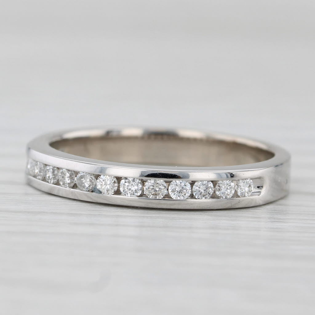 0.23ctw Diamond Wedding Band 14k White Gold Size 7 Stackable Anniversary Ring
