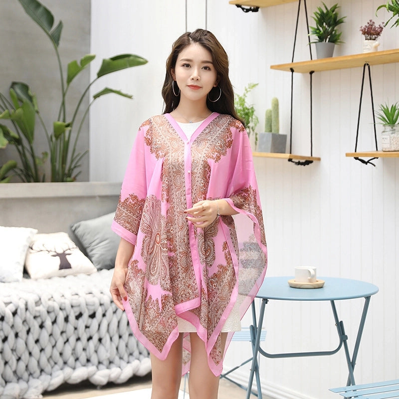 Women's Cute Sweet Printing Polyester Printing Silk Scarf