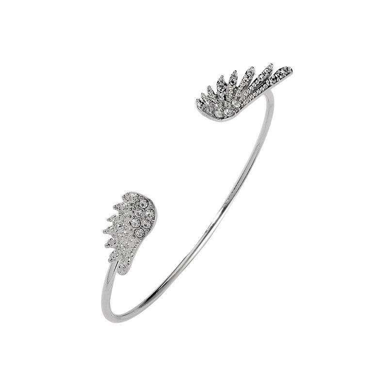 Alloy Gold Plated Silver Plated Fashion Plating Inlay Heart Shape Feather Bow Knot Bangle