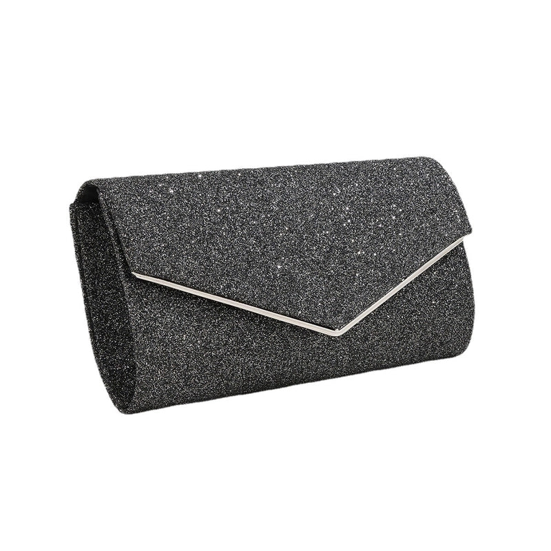 Red Black Gold Polyester Solid Color Square Clutch Evening Bag