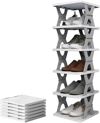 Foldable Shoe Rack . Plastic Vertical Shoe Holder