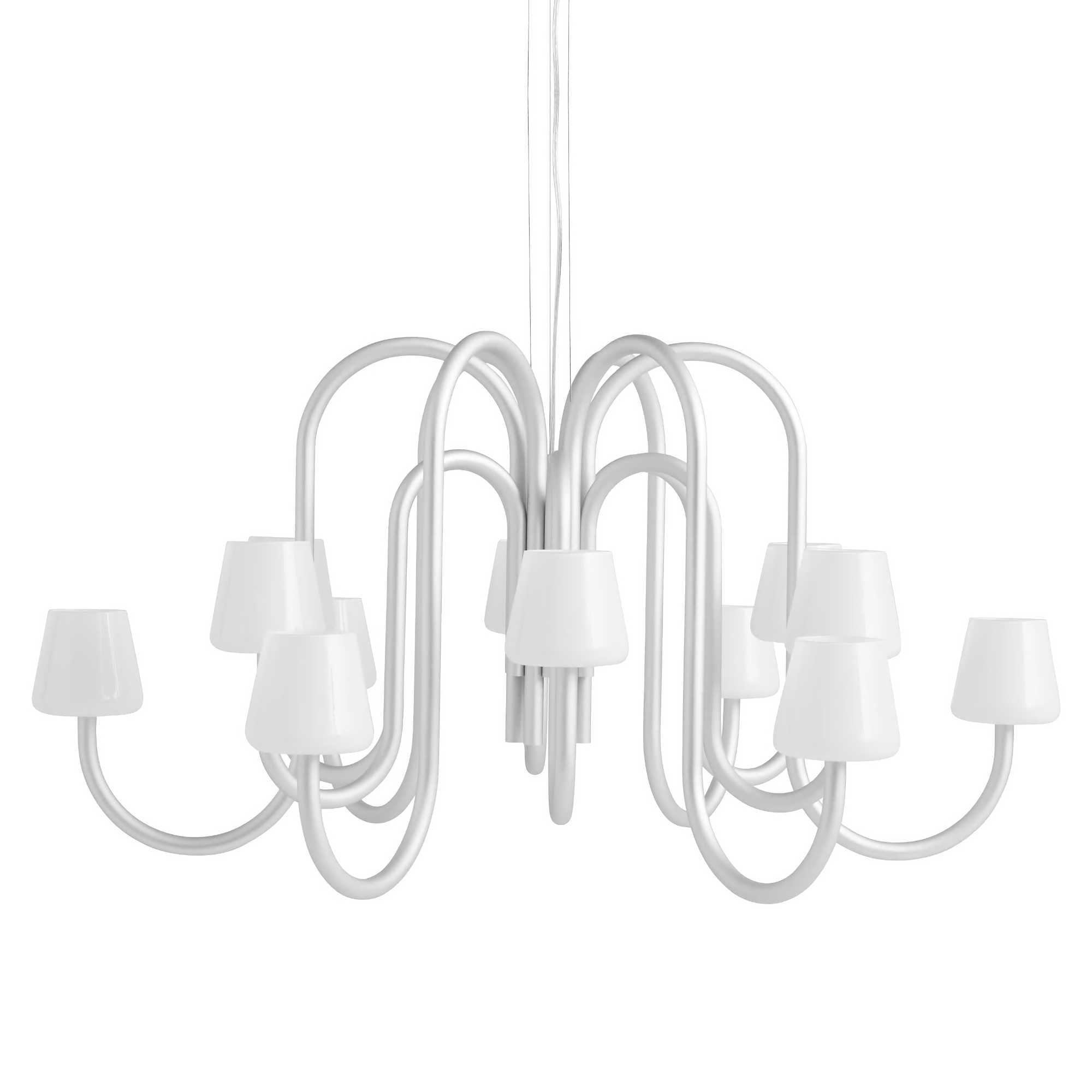 HAY Apollo chandelier 1065 (twelve arms). white opal glass