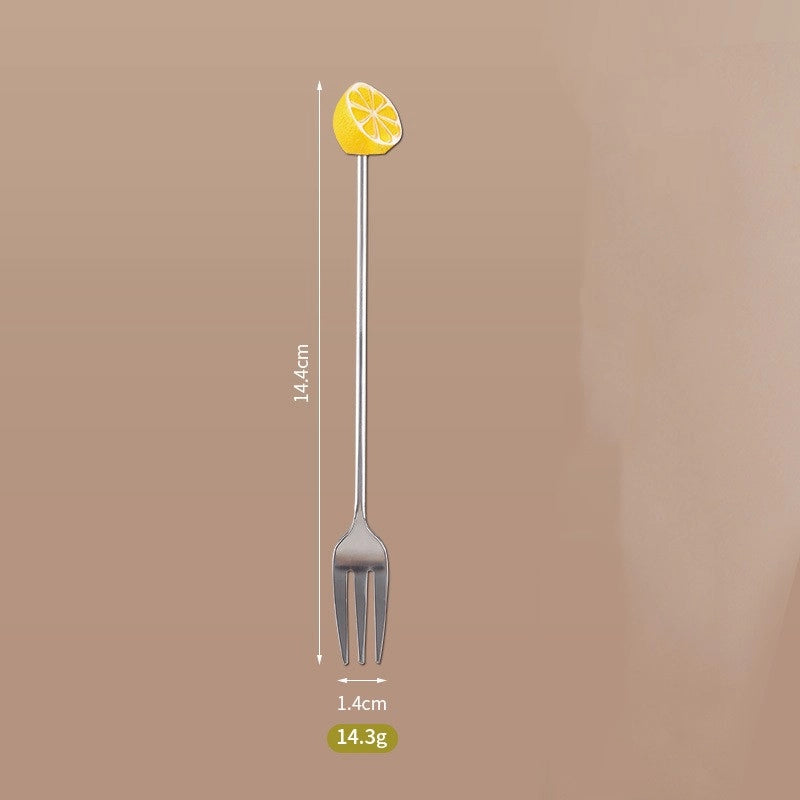 Cute Cartoon 304 Stainless Steel Fruit Fork 1 Piece