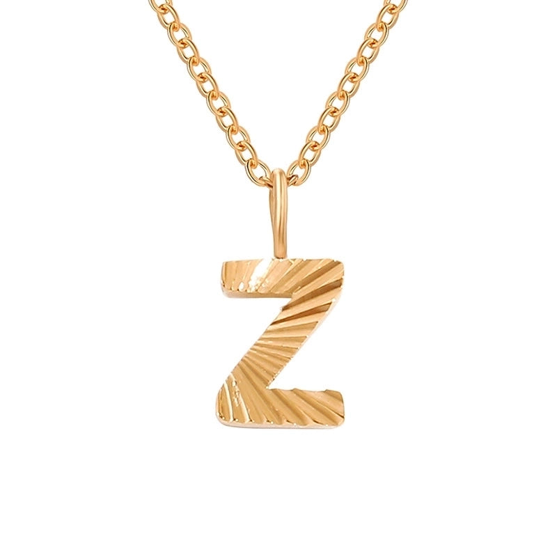 Minimalist Letter Stainless Steel Pendant Necklace In Bulk