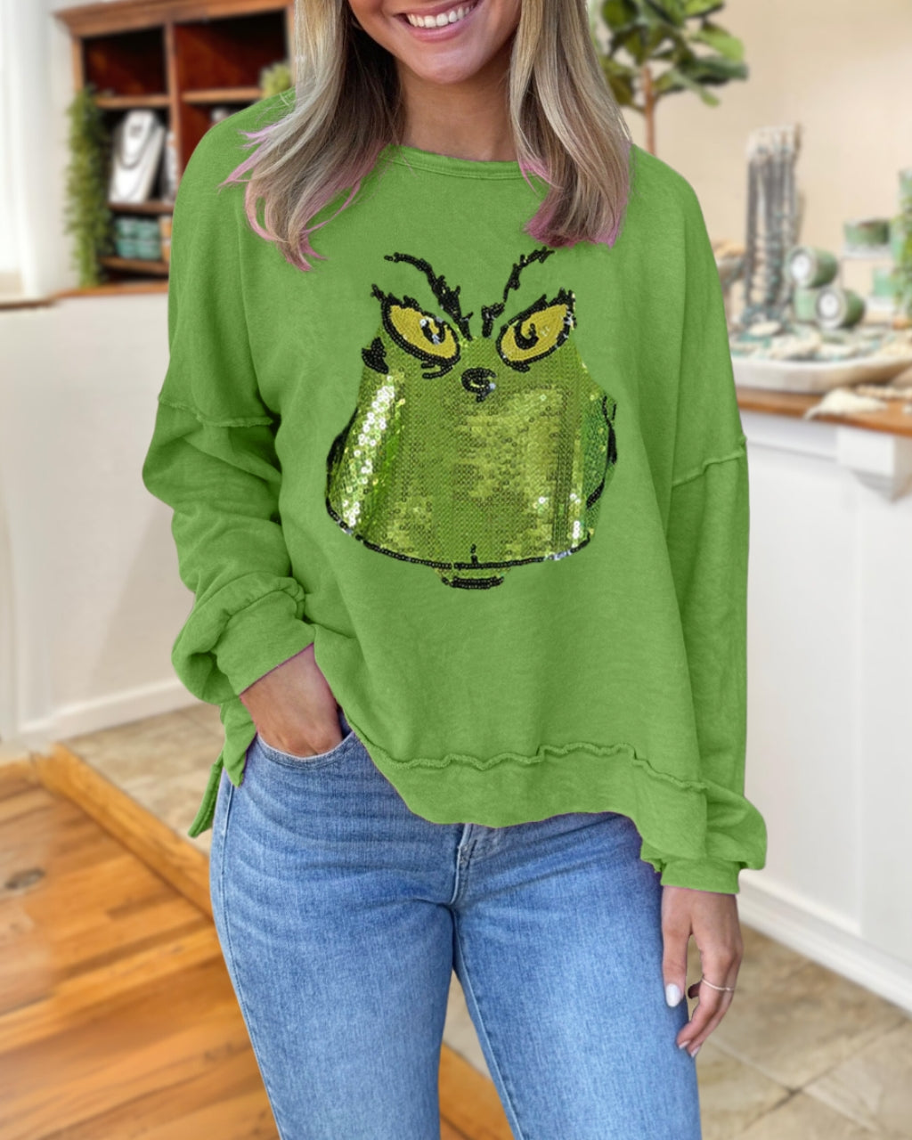 Grinch Sequin Sweatshirt