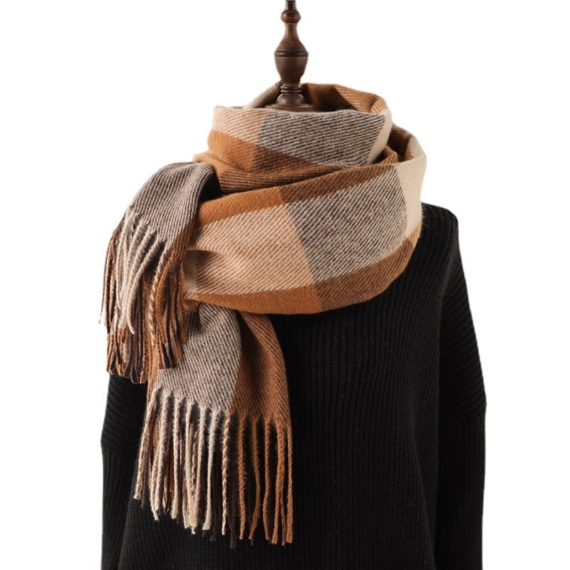 Unisex Business Basic Minimalist Tassel Imitation Cashmere Polyester Scarf