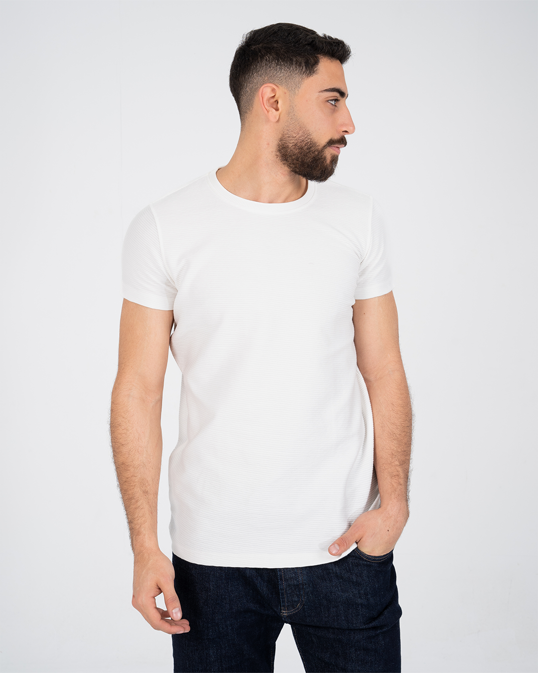 Half Sleeves Jacquard T-shirt