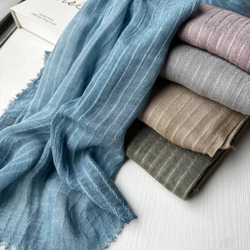 Unisex Sweet Stripe Viscose Fiber Scarf