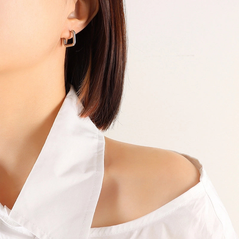 Geometric Plating 304 Stainless Steel No Inlaid 18K Gold Plated Earrings
