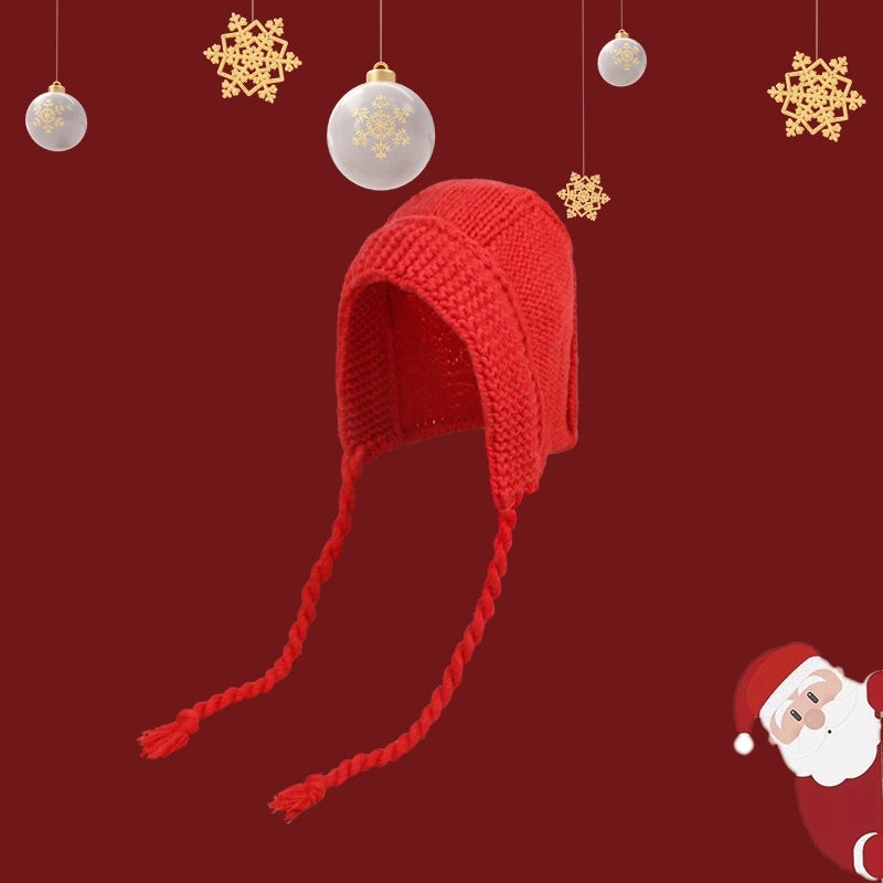 Women's Casual IG Style Lattice Solid Color Elk Knit Scarf Hat Beanie Hat