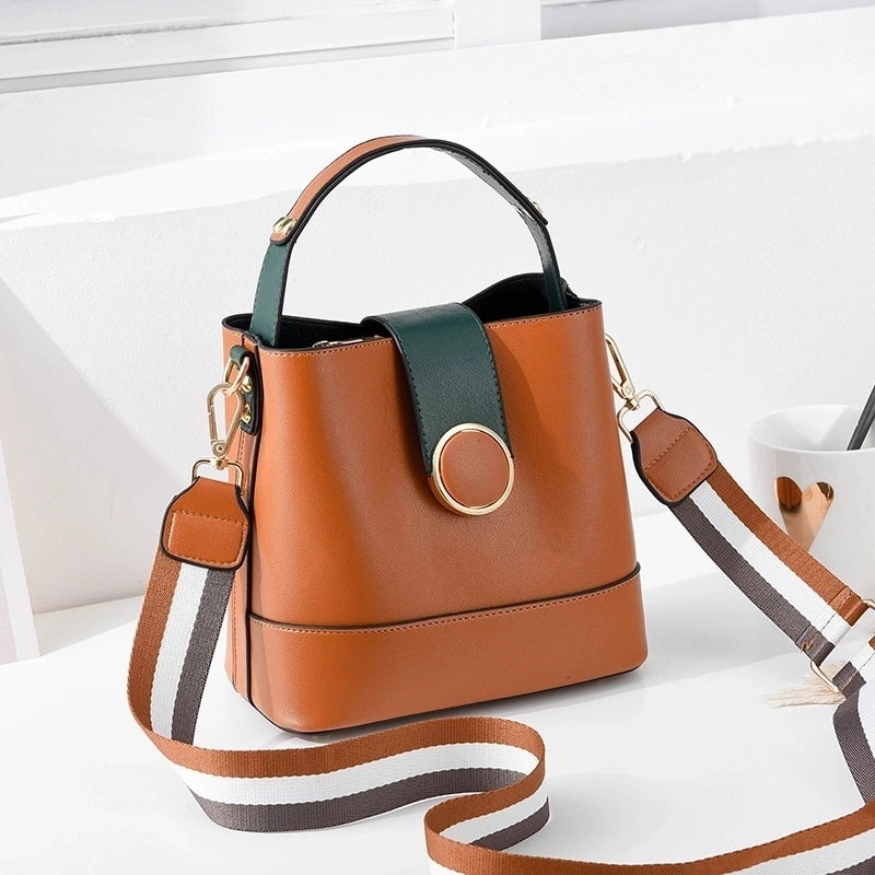 Women's Pu Leather Color Block Streetwear Square Zipper Shoulder Bag Handbag Crossbody Bag