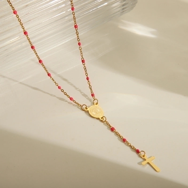 3 Pieces Elegant Ethnic Style Portrait Stainless Steel 203L 18K Gold Plated Enamel Necklace
