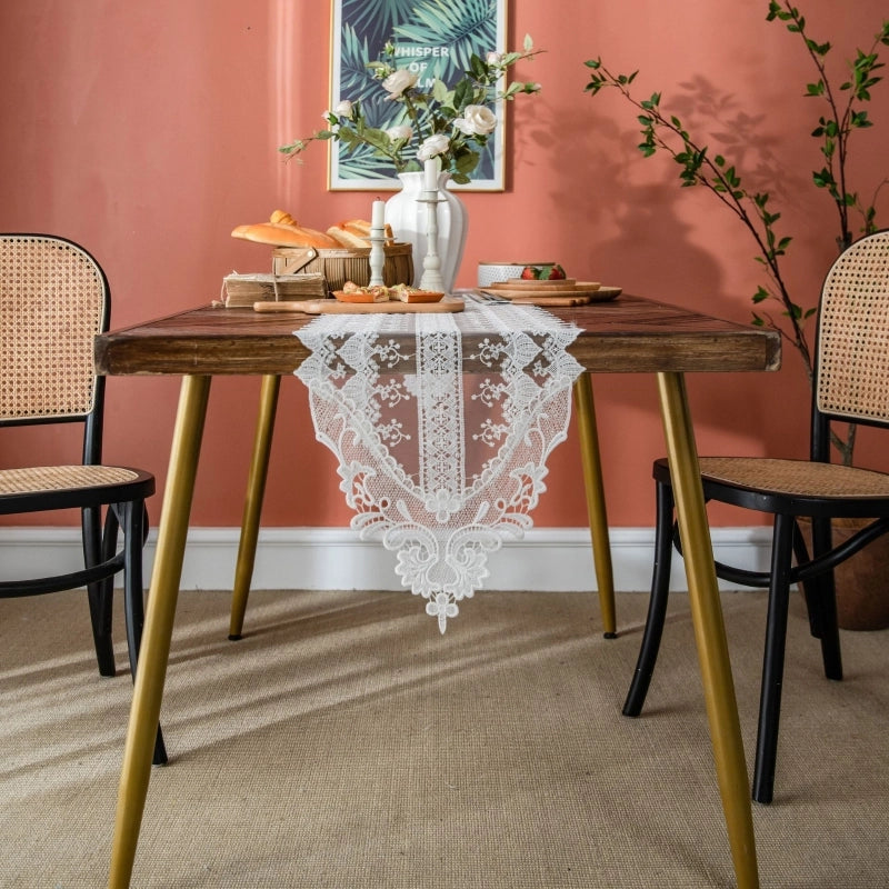 Yi Qiyun Lace Table Runner Dining Table Decoration Coffee Table Long Embroidered Princess Style Shoe Cabinet Hollow