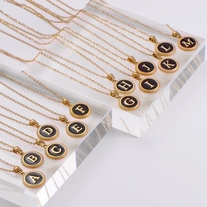 Fashion Letter 304 Stainless Steel No Inlaid 18K Gold Plated Plating Stainless Steel Necklaces