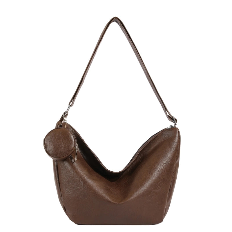 Women's Medium Pu Leather Solid Color Streetwear Zipper Crossbody Bag