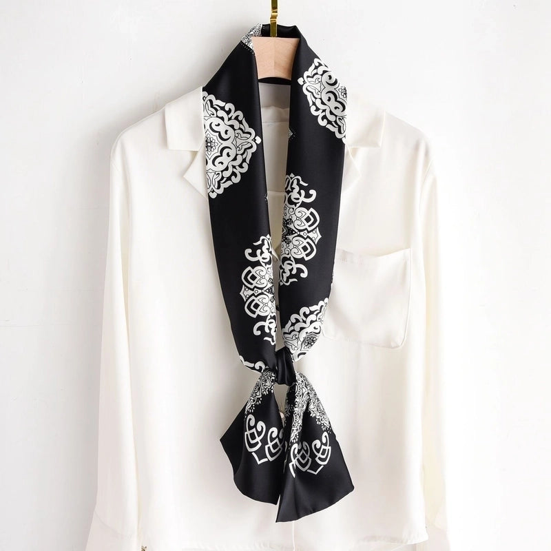 Women's Elegant Printing Satin Silk Scarf