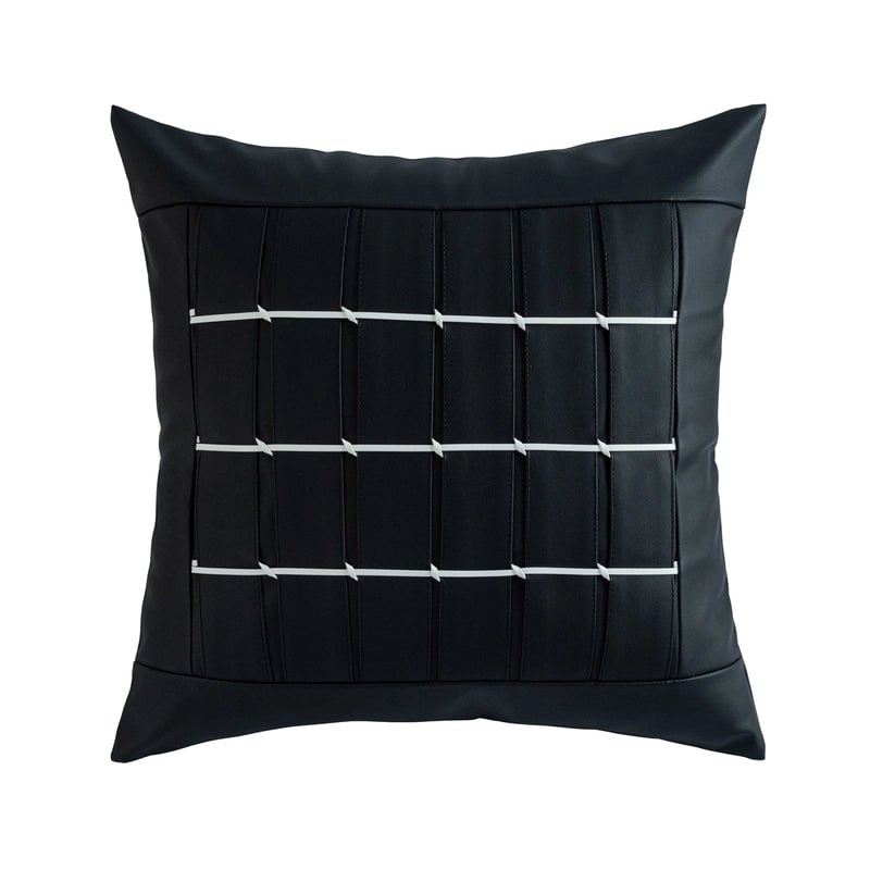 Classic Style Geometric Lattice Solid Color Pu Leather Pillow Cases Couch & Sofa Decor