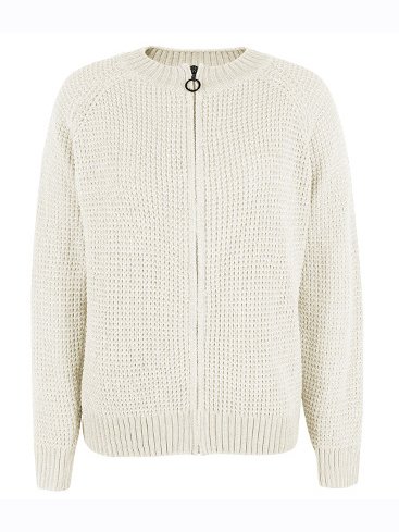 Women Plain Long Sleeve Comfy Casual Zipper Cardigan