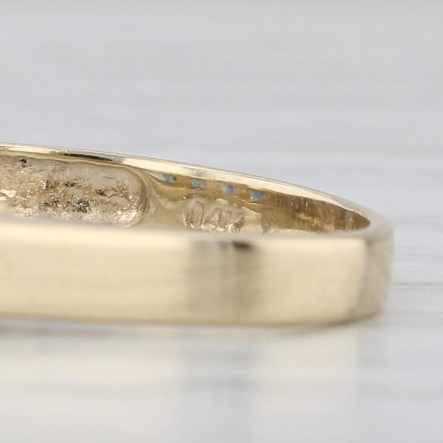 0.75ctw Blue Sapphire Ring 14k Yellow Gold Sz 5.5 Stackable Band Bridal Wedding
