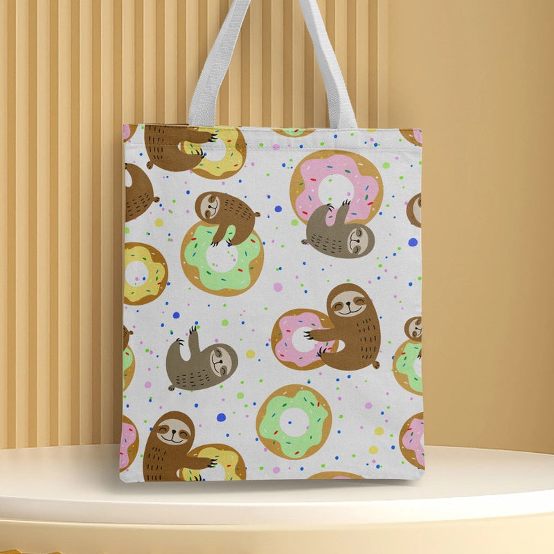 Women's Medium Canvas Animal Basic Classic Style Square Open Canvas Bag